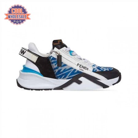 FENDI FLOW LIGHT BLUE NYLON LOW TOPS SNEAKERS - FD02