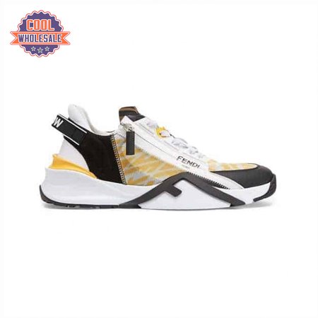 FENDI FLOW YELLOW NYLON LOW TOPS SNEAKERS - FD01