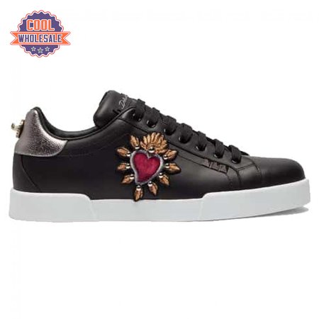 DOLCE & GABBANA SNEAKERS PORTOFINO IN VITELLO NAPPATO CON PATCH - DG22