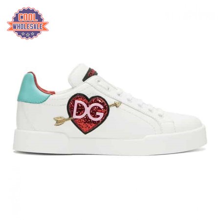 DOLCE & GABBANA WHITE HEART SNEAKERS - DG31