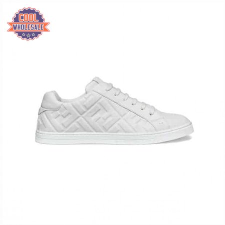 FENDI WHITE NAPPA LEATHER LOW TOP SNEAKERS - FD09