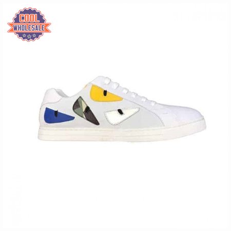 FENDI MONSTER EYES LOW-TOP TRAINERS SNEAKERS IN WHITE - FD06