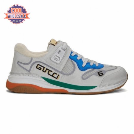 GUCCI G LINE SNEAKERS IN LEATHER AND MESH WITH EMBROIDERED LOGO - GC117