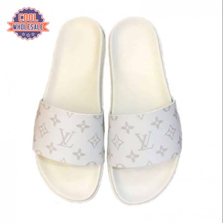 white monogram slides - s43