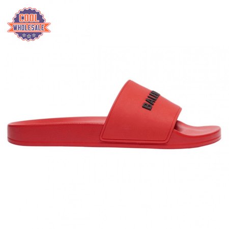 BALENCIAGA RUBBER LOGO POOL SLIDE SANDALS - BBS4