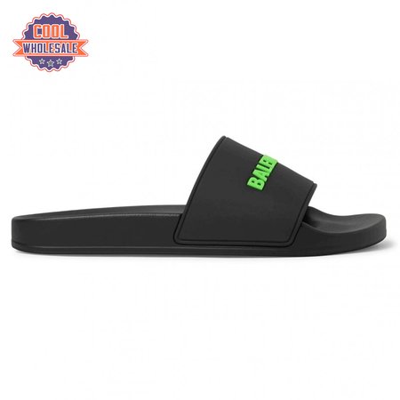 BALENCIAGA RUBBER LOGO POOL SLIDE SANDALS - BBS3