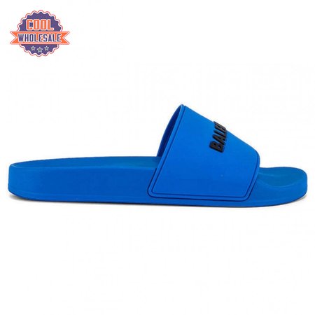 BALENCIAGA RUBBER LOGO POOL SLIDE SANDALS - BBS1